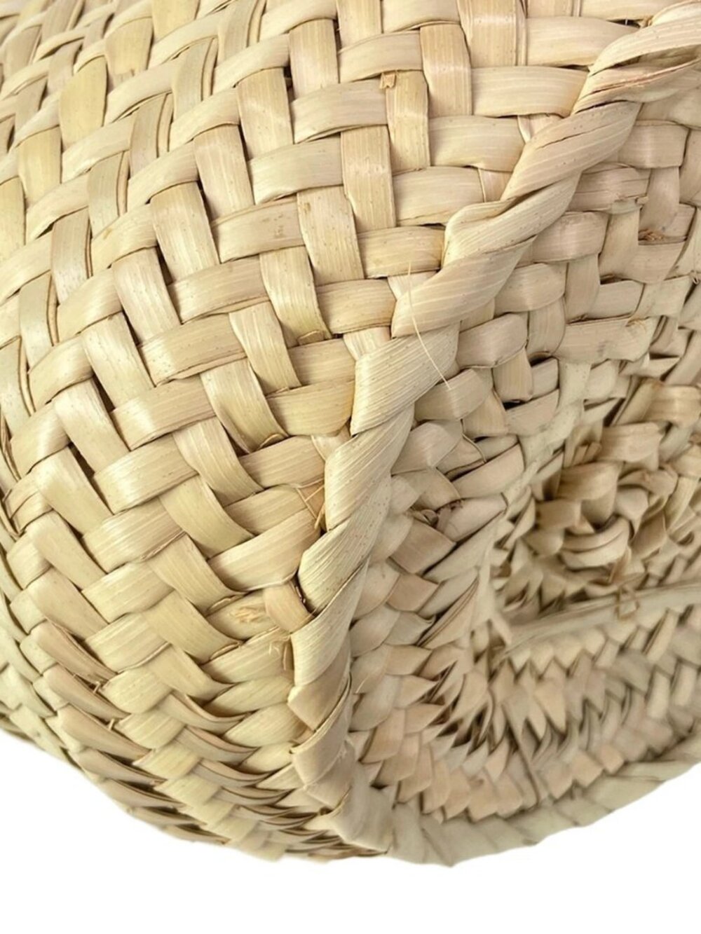 LOEWE Basket A223S93X28 Beige White Palm Leaf Calf Leather Tote Bag - Picture 6 of 15